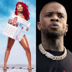 Megan Thee Stallion e  Tory Lanez. Imagens: Internet.