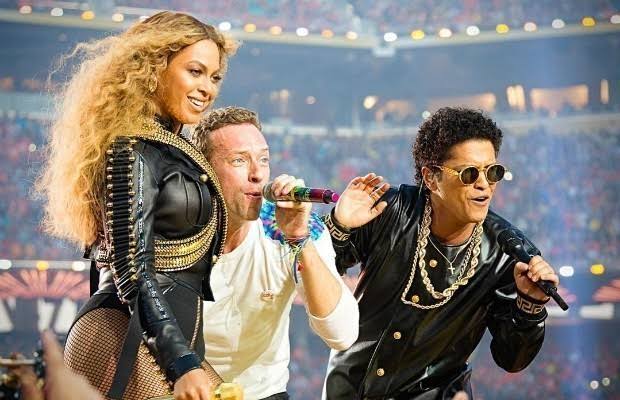 Beyonce, Coldplay e Bruno Mars 