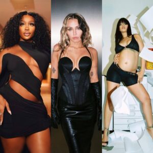 SZA, Miley Cyrus e Rihanna em imagens publicadas nas redes sociais. Imagens: Instagram.