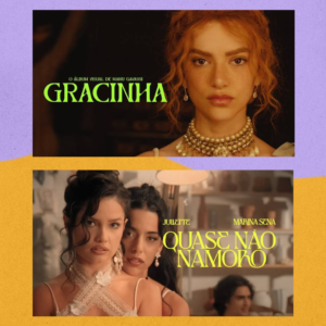 Capas do Youtube para "Gracinha" e "Quase Não Namoro". Imagens: Youtube.