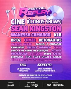 Line-up do Replay Festival. Imagem: Divulgação.