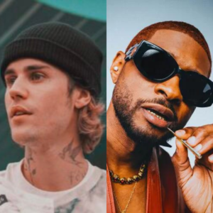 Justin Bieber e Usher. Imagens: Internet.