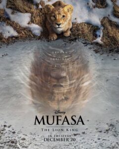 Cartaz oficial de "Mufasa: O Rei Leão". Imagem: Divulgação.