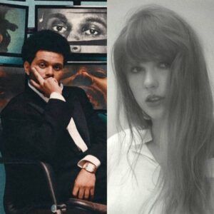 The Weeknd e Taylor Swift em imagens promocionais. Imagens: Divulgação.