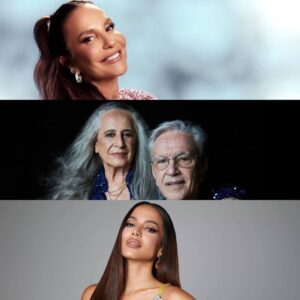 Ivete Sangalo, Caetano e Bethânia e Anitta em imagens promocionais. Imagem: Internet.