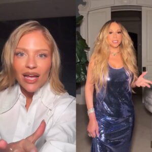 Luísa Sonza e Mariah Carey em vídeo publicado nas redes sociais. Imagens: Internet.