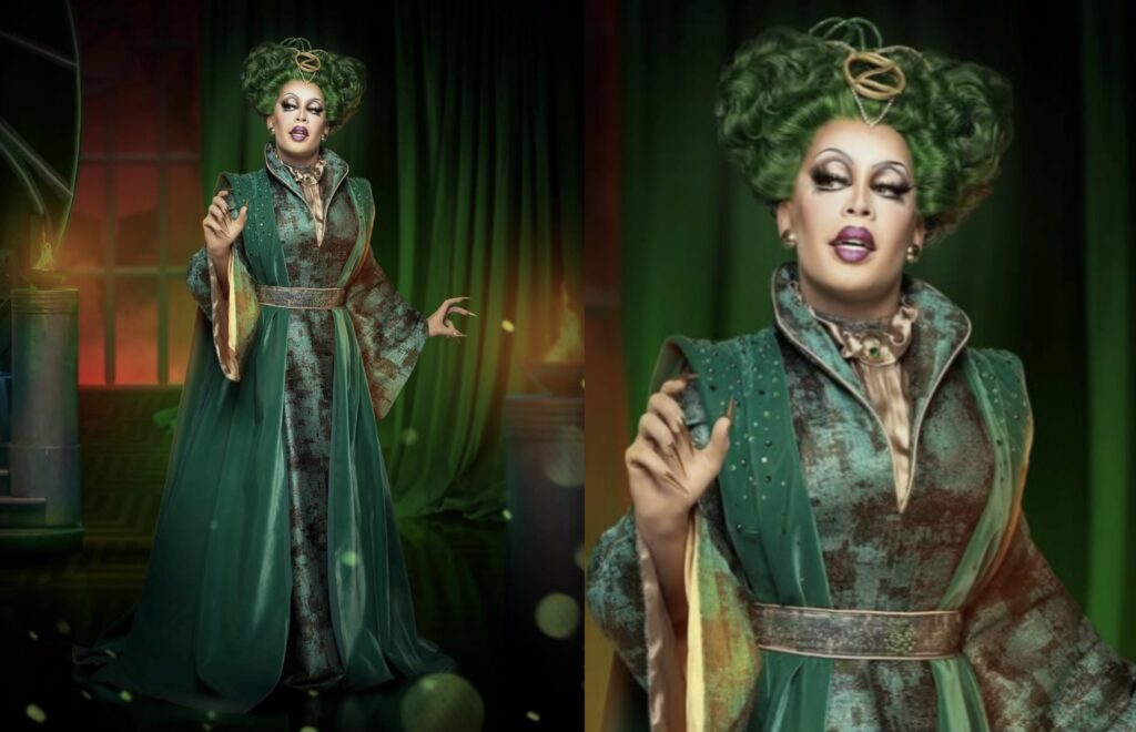 Gloria Groove como Madame Morrible em Wicked. 