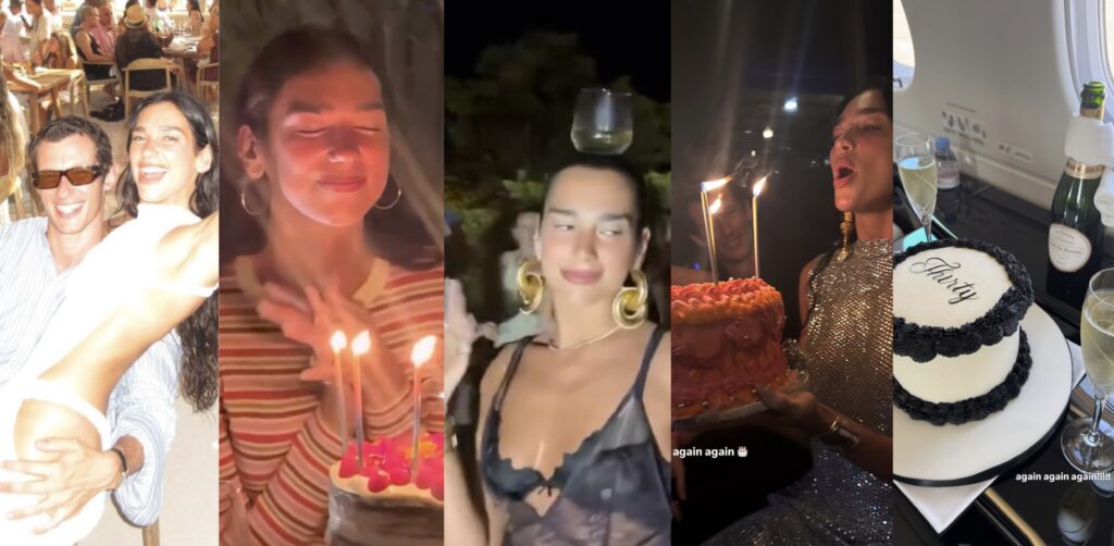 Dua Lipa comemorou seu aniversário pela quinta vez em uma semana.