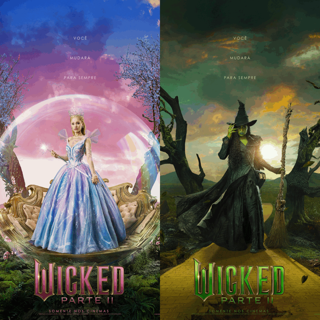 Ariana Grande e Cynthia Erivo em imagens promocional. Imagem: Divulgação.