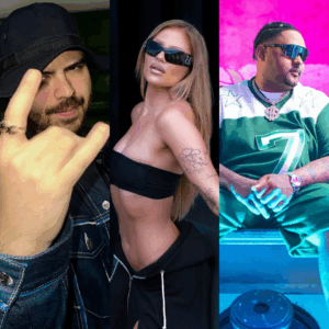 DJ Topo, Luísa Sonza e Kevin o Chris em imagens publicadas nas redes sociais. Imagens: Instagram.