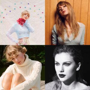 Taylor Swift em sessão de fotos para seus álbuns. Imagem: Reprodução.