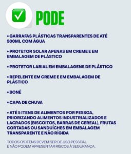 Alguns itens permitidos no The Town. Imagem: Divulgação.