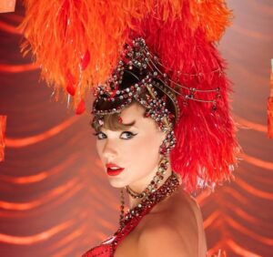 Taylor Swift em foto promocional para o "The Official Release Party of a Showgirl". Imagem: Divulgação.
