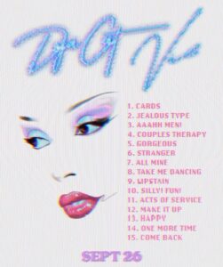 Lista de faixas do álbum "Vie". Imagem: Reprodução.