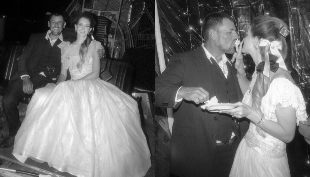 Lana Del Rey e Jeremy em fotos do casamento.