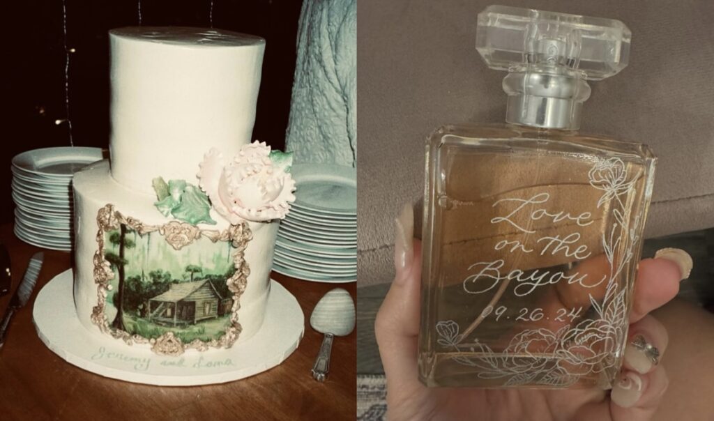 Bolo e lembrancinhas do casamento de Lana Del Rey. Imagem: Instagram