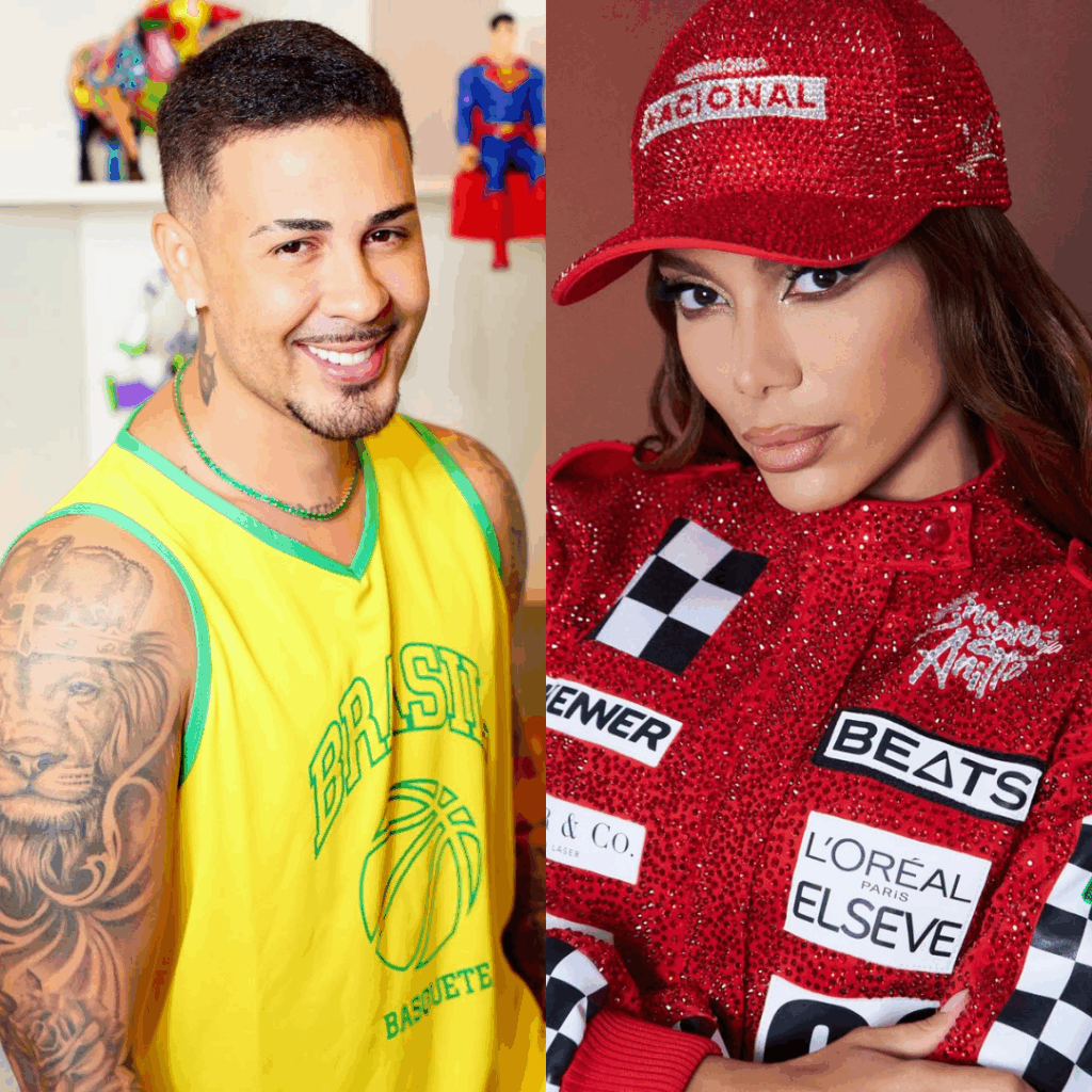 Carlinhos Maia e Anitta em imagens publicadas nas redes sociais. Imagem: Instagram.
