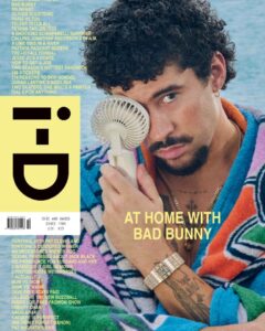 Bad Bunny estampa a capa da revista i-D. Imagem: Reprodução.
