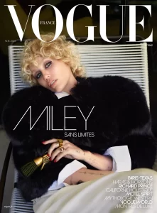 Miley Cyrus é capa da Vogue França. Imagem: Divulgação.