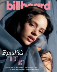 Rosalía na capa da revista Billboard. Imagem: Divulgação.