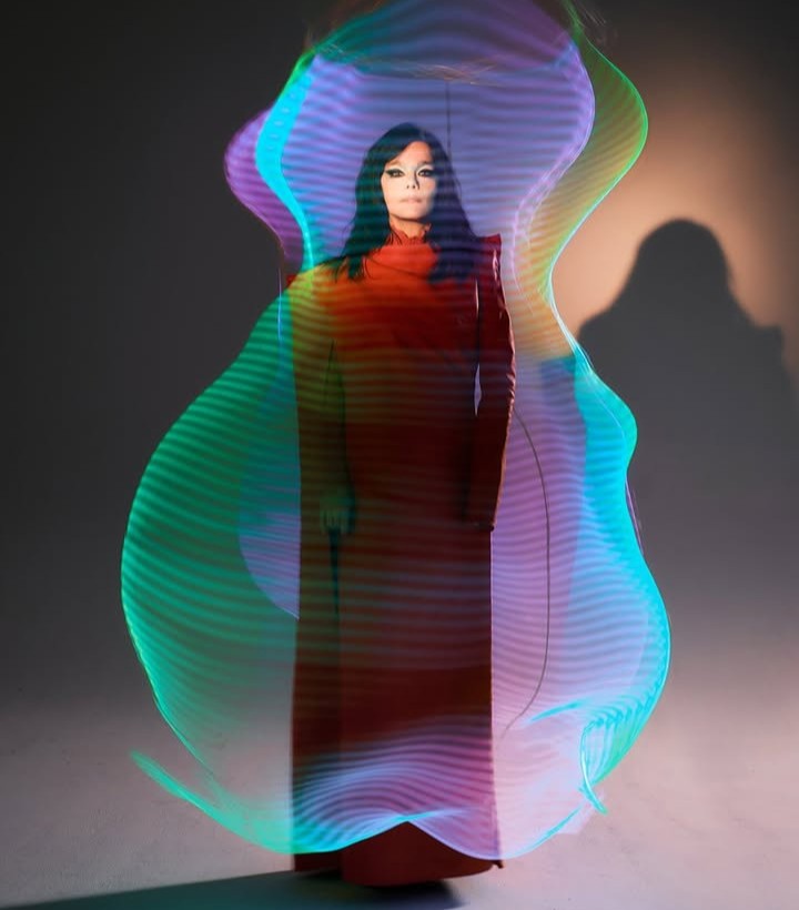Björk em ensaio para a revista L'ÉTIQUETTE. Foto: Reprodução.