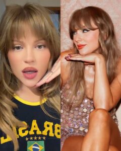 Luísa Sonza e Taylor Swift em imagens publicadas nas redes sociais. Imagens: Internet.