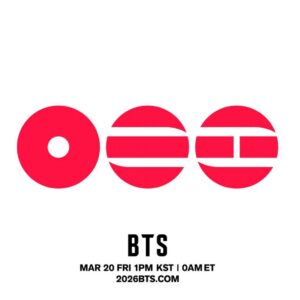 Álbum de BTS será lançado dia 20 de março. Imagem: Divulgação.