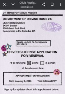 Print do site de Olivia Rodrigo. Imagem: X.