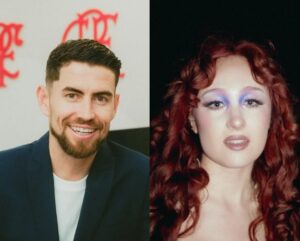 Jorginho e Chappell Roan em registros publicados nas redes sociais. Imagens: Reprodução.