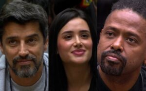 Alberto, Jordana e Leandro são os emparedados da semana. Imagens: Reprodução/Globo.