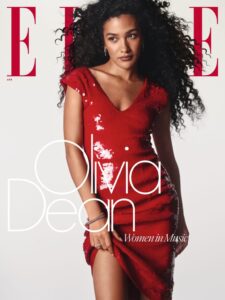Olivia Dean na capa da Elle US. Foto: Felix Cooper/Reprodução.