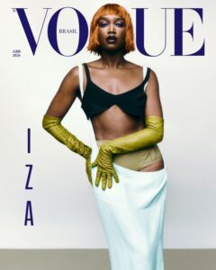 IZA é capa da edição de abril da Vogue Brasil. Foto: MAR + VIN/Reprodução.