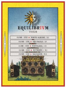 Pôster de anúncio das primeiras datas de EQUILIBRIVM TOUR. Imagem: Divulgação.