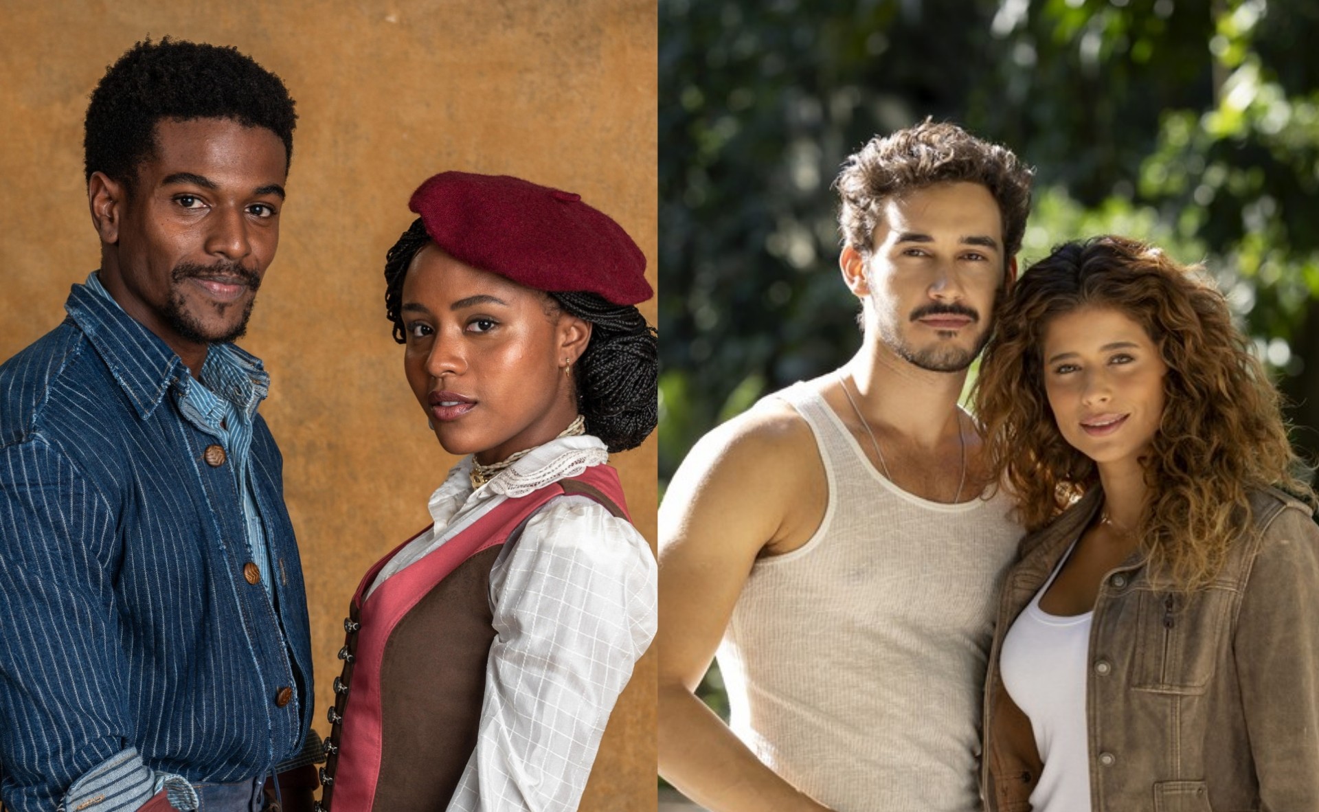Os casais protagonistas de "A Nobreza do Amor" e "Coração Acelerado". Foto: Divulgação.