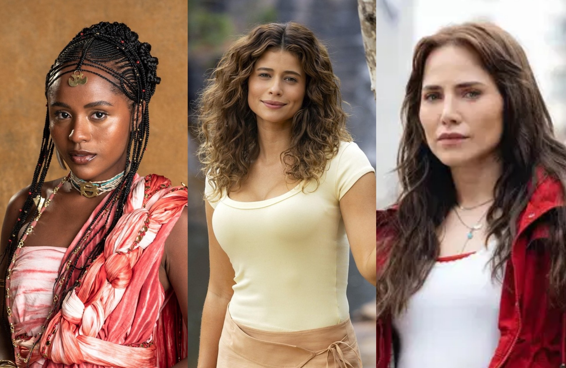 Duda Santos, Isadora Cruz e Letícia Colin vivem as protagonistas das novelas das seis, das sete e das nove da Globo. Foto: Globo/Divulgação.