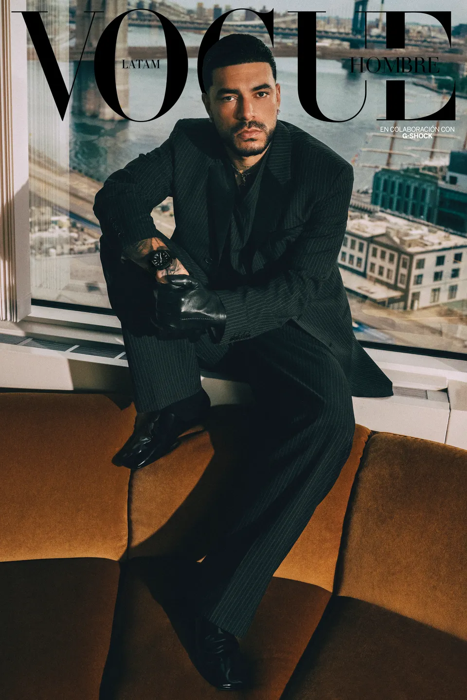 Ryan Castro na capa da edição de julho da Vogue Hombre. Foto: Diego Armando Mendoza.