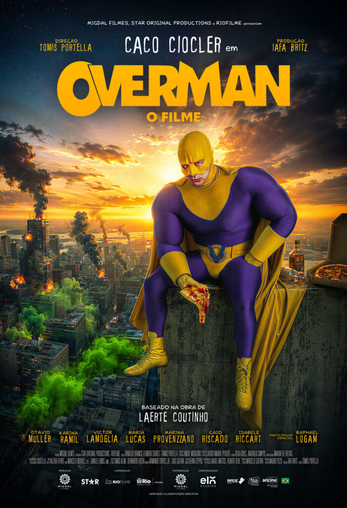 Pôster oficial de “Overman: O Filme”. Imagem: Divulgação/Midgal Filmes