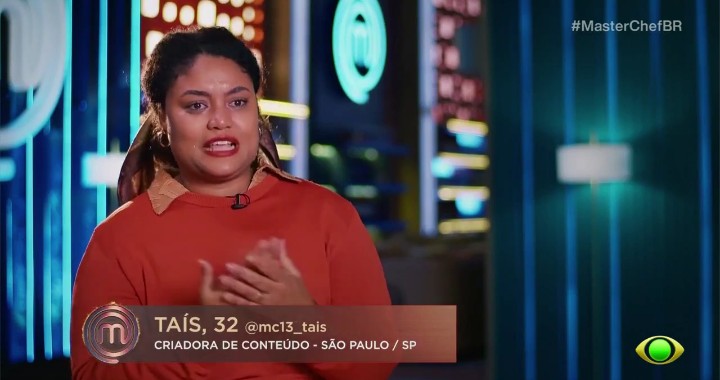 Taís foi a décima eliminada da 13ª temporada do MasterChef Brasil. Foto: Reprodução/Band.