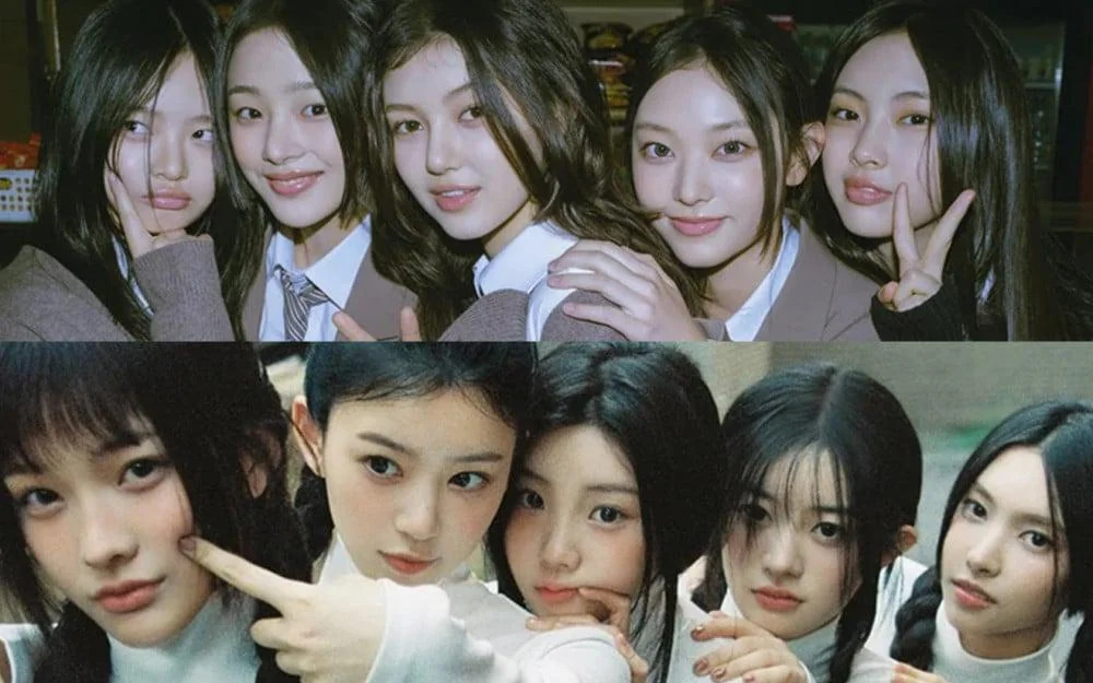 NewJeans e ILLIT, respectivamente. O primeiro grupo foi produzido por Min HeeJin, que venceu o processo, e o segundo debutou sob direção criativa de Serian Heu, que iniciou o processo. Imagem: Reprodução