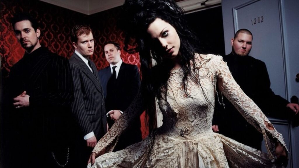 Amy Lee e os demais integrantes do Evanescence em imagem promocional. Foto: Divulgação