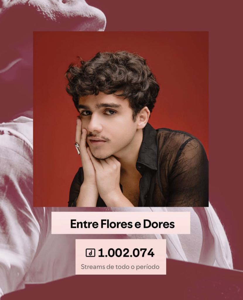 Arte divulgada por Caike Souza em comemoração de 1 milhão de streamns do álbum. Imagem: Divulgação.