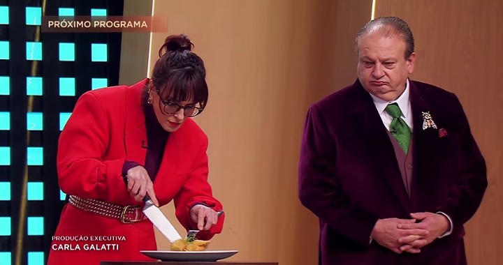 Os jurados Erick Jacquin e Helena Rizzo durante o 16º episódio da 13ª temporada do MasterChef Brasil. Foto: Reprodução/Band.
