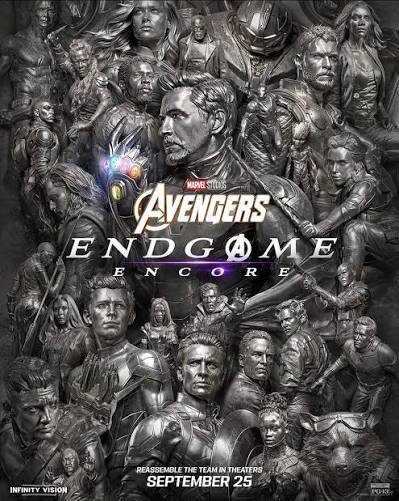Pôster do relançamento de "Vingadores: Ultimato". Imagem: Divulgação/ Marvel Studios