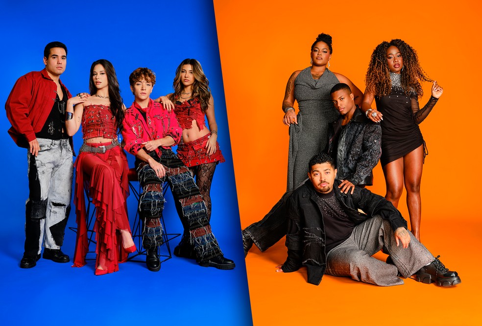 Lúmina e Simples Detalhe, grupos mistos de Pop e Pagode, são os finalistas do Estrelas da Casa. Foto: Reprodução/Guido Argel