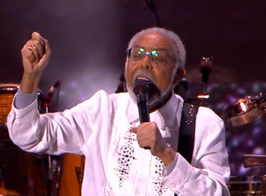 Gilberto Gil em show do Rock In Rio 2026. Imagem: Reprodução / Multishow