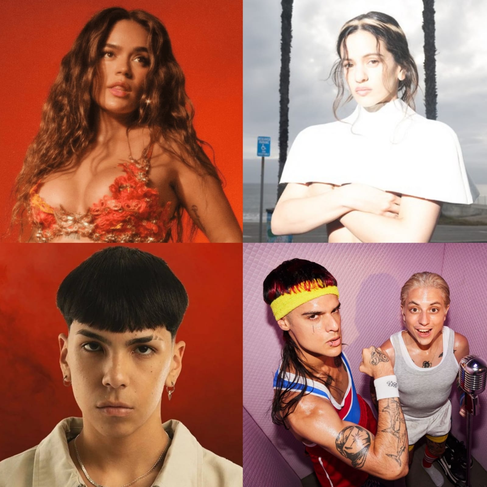 Karol G, ROSALÍA, Milo J e CA7RIEL & Paco Amoroso foram os mais indicados na premiação. Imagem: Reprodução