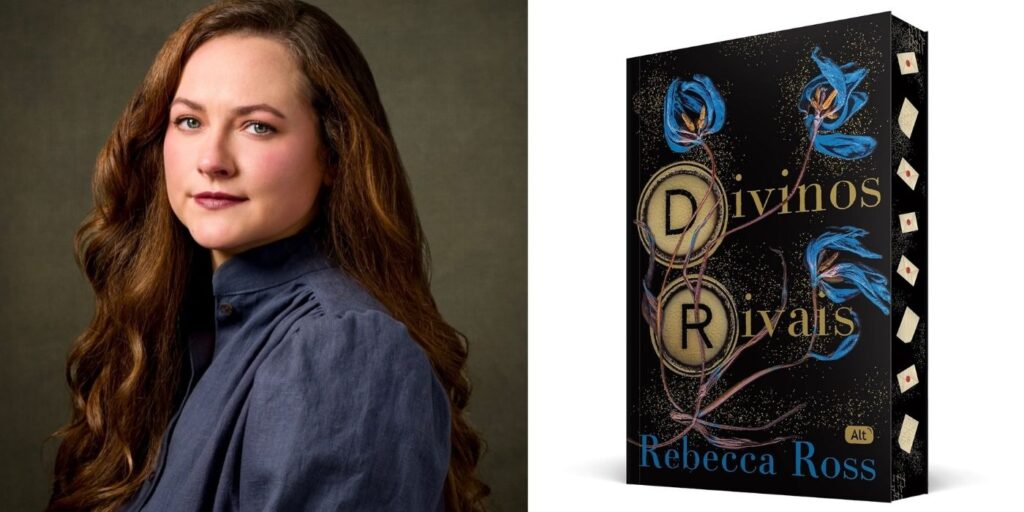 Rebecca Ross e seu livro "Divinos Rivais. Imagem: Reprodução/ Instagram