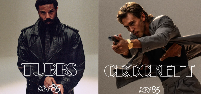Michael B. Jordan e Austin Butler como Ricardo “Rico” Tubbs e James “Sonny” Crockett. Imagem: Divulgação/Universal Pictures