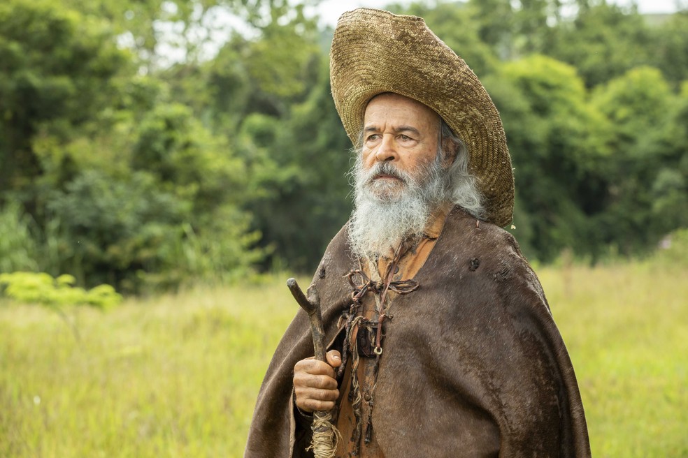 Osmar Prado como Velho do Rio em “Pantanal”. Foto: Globo/João Miguel Júnior
